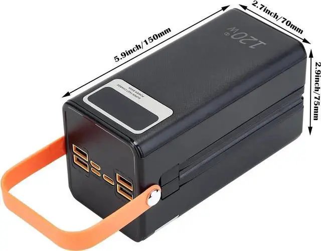 Alt view image 2 of 7 - JAENFONG 70000mAh Power Bank with Built-in Cables 120W Fast Charging Portable Charge