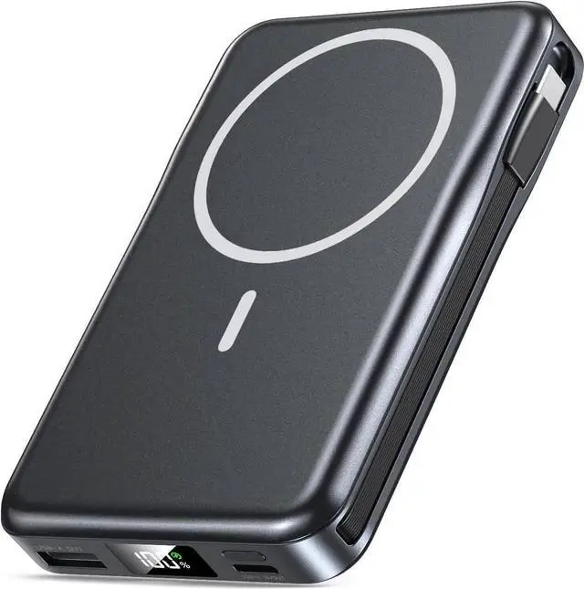 Main image of Magnetic Portable Charger 10000mAh Power Bank 5 in 1 Portable Charger with Built in Cable 20W Fast Charging for Magsafe Battery Pack Compatible with iPhone 16/15/14/13 Pro/Pro Max Series