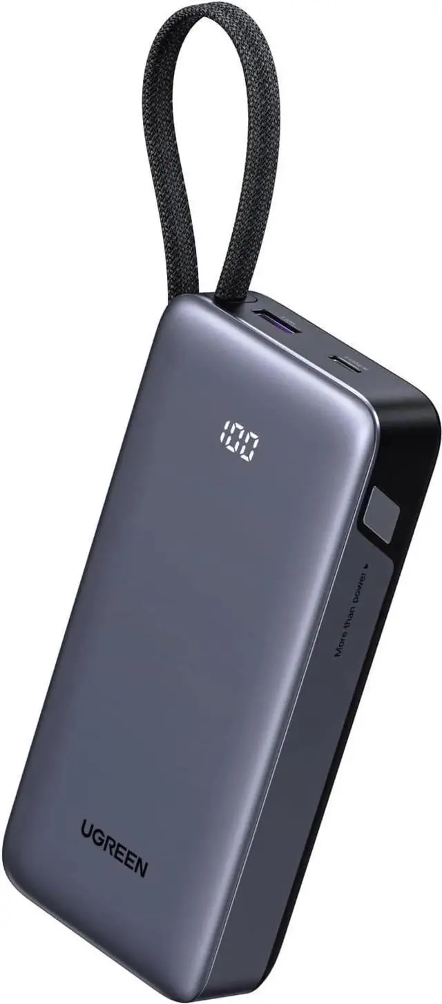 Main image of JAENFONG Nexode Power Bank 20000mAh 45W with Built-in Cable Fast Charging Portable Charger for iPhone 16 Pro/ S25 Ultra/iPad Pro 3-Port External Battery Pack with Digital Display Travel Ready