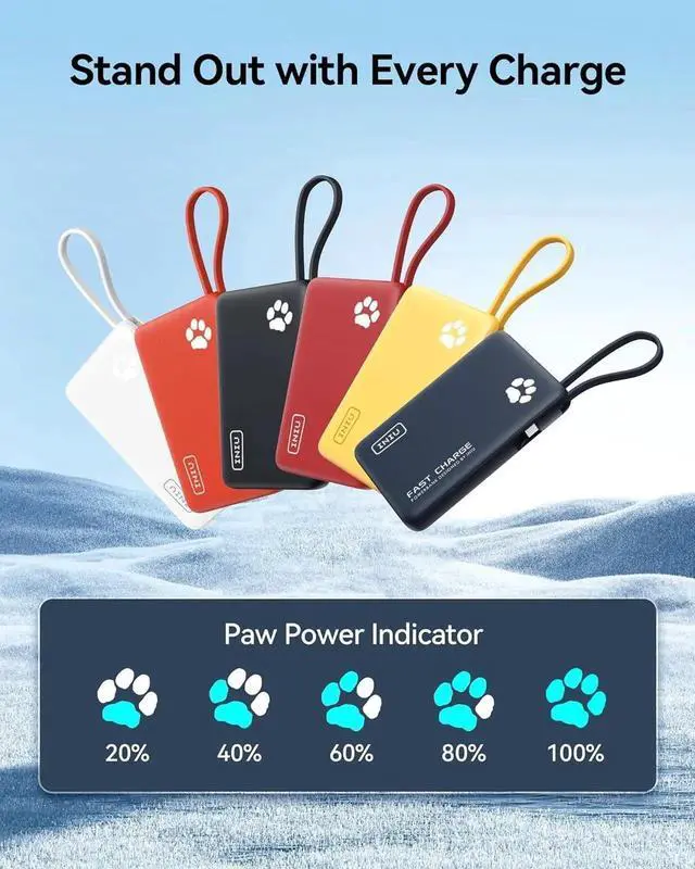 Alt view image 4 of 7 - JAENFONG 45W Portable Charger 10000mAh Built-in USB C Cable Fast Charging Power Bank Small Type C Battery Pack Powerbank for iPhone 16 15 14 13 iPad S25 S24 etc. Travel Camping Essentials