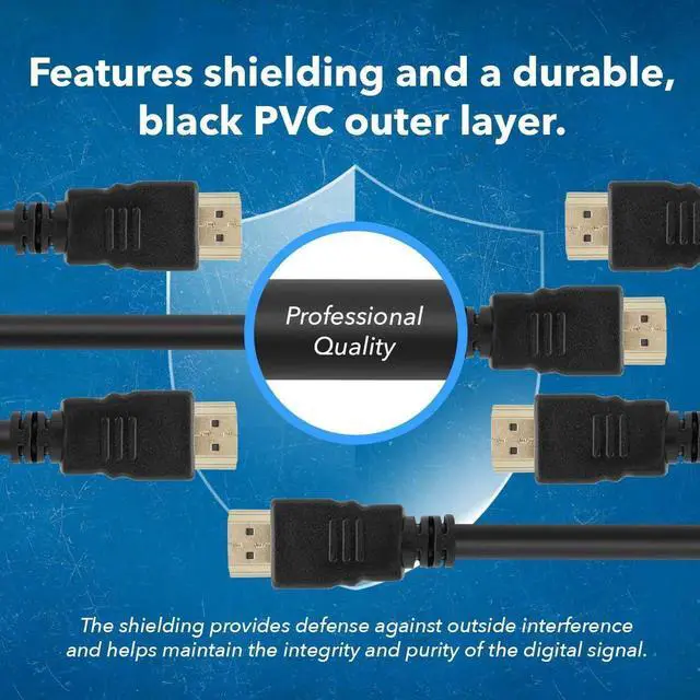 Alt view image 3 of 7 - JAENFONG 6FT HDMI Cable 10-Pack High-Speed HDMI Cable for 4K 3D Ethernet ARC and 1080p Compatible with Blu-ray Xbox PS3