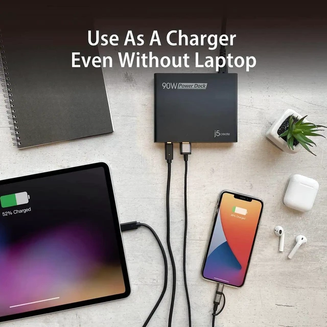 Alt view image 2 of 7 - JAENFONG USB-C Travel Dock with PD 65W Power Supply - for Travel or Business Trip - Charging Adapter Hub with 4K HDMI USB-A x 2 - for MacBook Air/Pro 13 Surface Pro and USB-C Laptop (JCDP392)