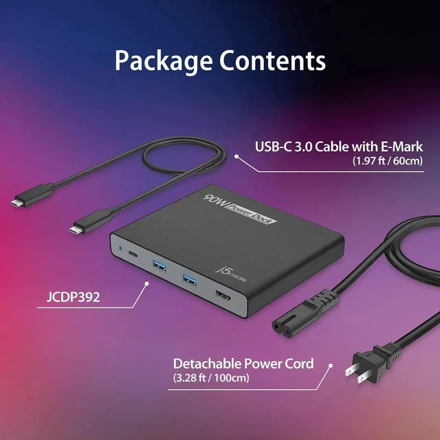 Alt view image 6 of 7 - JAENFONG USB-C Travel Dock with PD 65W Power Supply - for Travel or Business Trip - Charging Adapter Hub with 4K HDMI USB-A x 2 - for MacBook Air/Pro 13 Surface Pro and USB-C Laptop (JCDP392)
