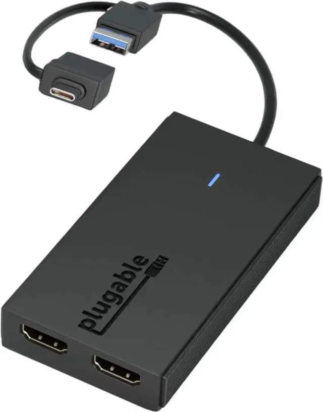 Main image of JAENFONG Dual Monitor Adapter for M1/M2/M3/M4 macOS Systems Windows ChromeOS. Broad Compatibility - Thunderbolt USB-C USB 3.0 to HDMI Adapter for Dual Monitors 1920x1080 @60Hz SMI Driver Required