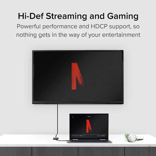 Alt view image 4 of 7 - JAENFONG USB C to HDMI Adapter for Dual Monitors 4K 60Hz Compatible with Windows Chromebook USBC Thunderbolt USB4 Laptops MST Extended Display Type C Multi HDMI Port Adapter Driverless USBC-MSTH2