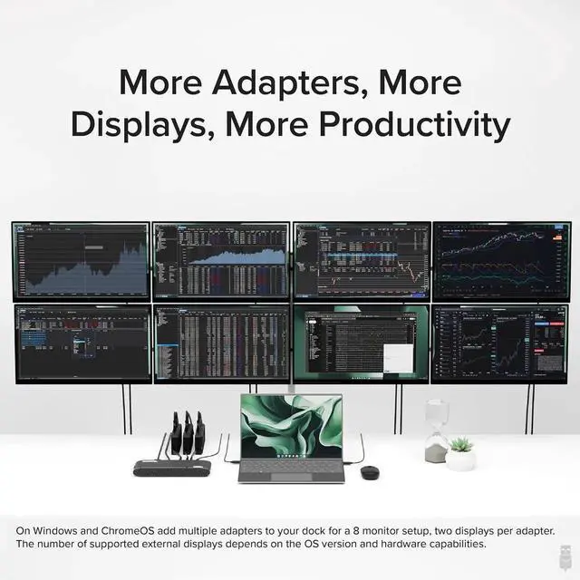 Alt view image 3 of 7 - JAENFONG 4K DisplayPort and HDMI Dual Monitor Adapter for USB 3.0 and USB-C Compatible with Windows and ChromeOS