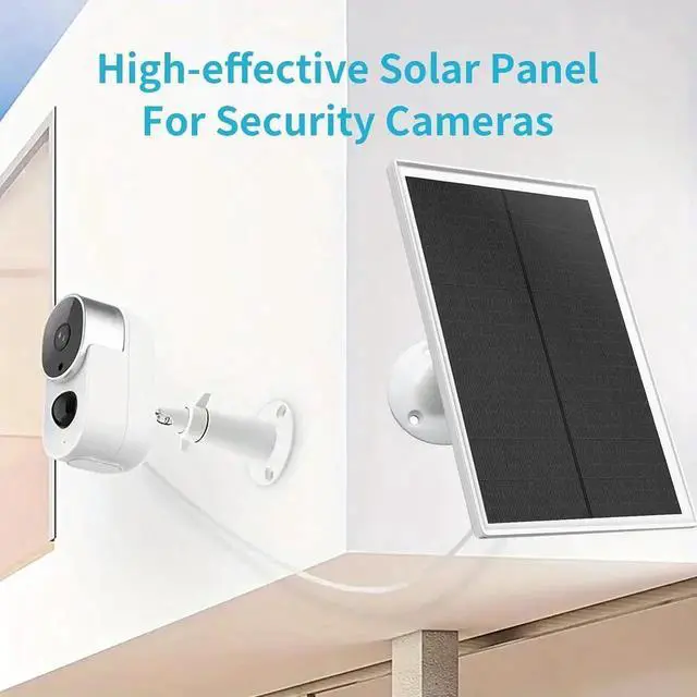 Alt view image 2 of 6 - JAENFONG Solar Panel Charger for Arlo Essential 2K Outdoor(2nd Gen)/Essential XL Camera(2nd Gen)/Essential Spotlight 5V 6W Continuously Charging 9.8ft Cable Weatherproof (2Pack)
