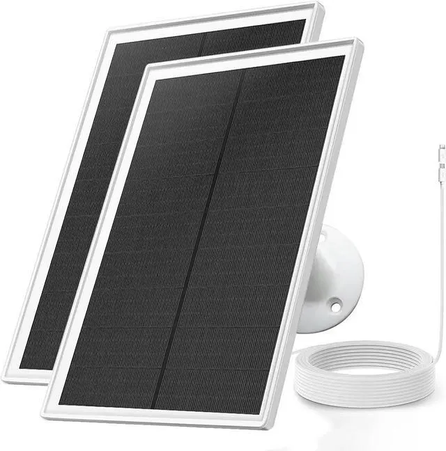 Main image of JAENFONG Solar Panel Charger for Arlo Essential 2K Outdoor(2nd Gen)/Essential XL Camera(2nd Gen)/Essential Spotlight 5V 6W Continuously Charging 9.8ft Cable Weatherproof (2Pack)