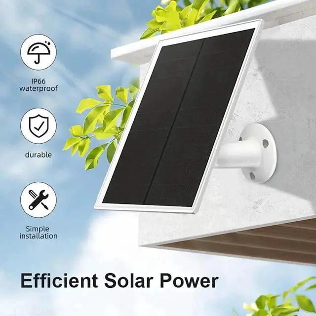 Alt view image 5 of 6 - JAENFONG Solar Panel Charger for Arlo Essential 2K Outdoor(2nd Gen)/Essential XL Camera(2nd Gen)/Essential Spotlight 5V 6W Continuously Charging 9.8ft Cable Weatherproof (2Pack)