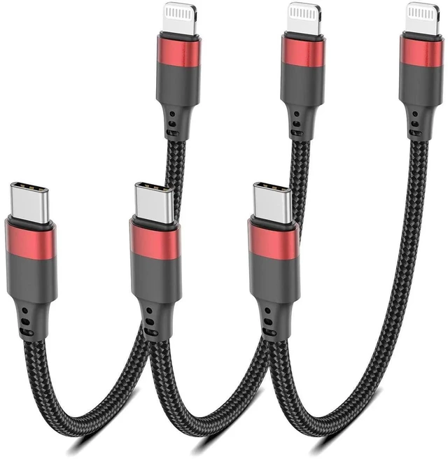 Main image of JAENFONG 6 inch USB C to Lightning Cable Short 3 Pack USB C iPhone Charger Cable MFi Certified Braided 0.5ft Type C to Lightning Cable Fast Charging for iPhone 14 13 12 11 Pro Max XR XS SE