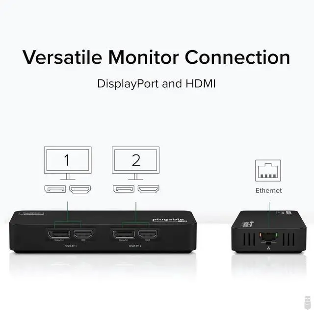 Alt view image 5 of 7 - JAENFONG 4K DisplayPort and HDMI Dual Monitor Adapter for USB 3.0 and USB-C Compatible with Windows and ChromeOS