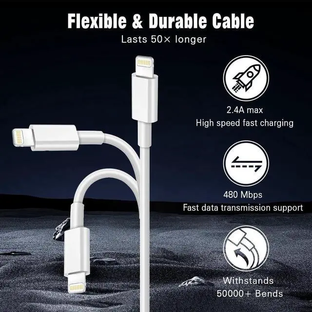 Alt view image 3 of 7 - JAENFONG USB C to Lightning Cable Carplay Cable 3FT Car iPhone Charger Fast Charging Cord for iPhone 14 13 12 11 Pro Max XR XS X 8 Plus Car Charging Cord