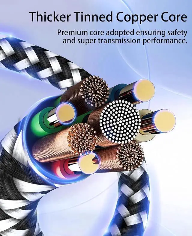 Alt view image 5 of 7 - JAENFONG 3Pack Car iPhone Charger Cable 10FT MFi Certified Lightning Cable Nylon Braided Fast Charging Cord Compatible for iPhone 14 13 12 11 Pro Max XR XS X 8 7 6 Plus SE iPad for Car Charging Cable