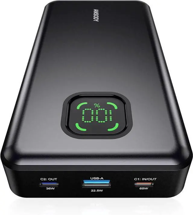 Main image of JAENFONG 65W Power Bank 25000mAh Travel Essential USB C Laptop Portable Charger 100W Total Fast Charging Battery Pack for MacBook XPS iPad Tablet Steam Deck iPhone 16/15 Series Switch and More