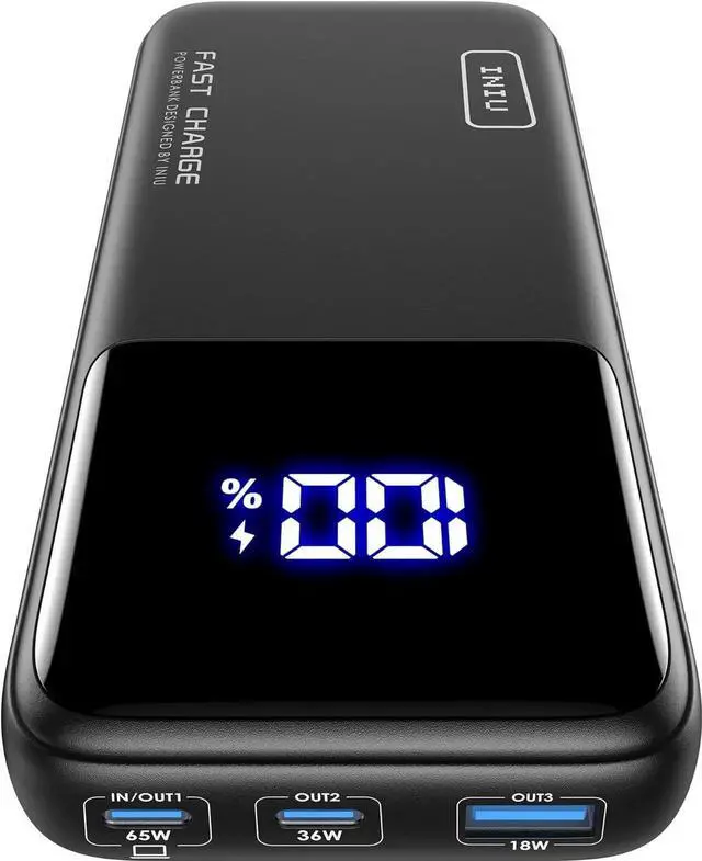 Main image of JAENFONG Power Bank 20000mAh 65W Compact USB C Laptop Portable Charger PD QC Fast Charging 3-Output Battery Pack Travel Charger for Laptop MacBook iPad Tablet Steam Deck iPhone 16 15 S22