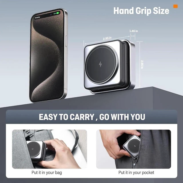 Alt view image 4 of 7 - 2025 UpgradedWireless Charger 3 in 1 Foldable Wireless Charging Station with Night Light for MagSafe Charger Travel Magnetic Charger Stand Nightstand Fast 15W Charging Station (20W Adapter)