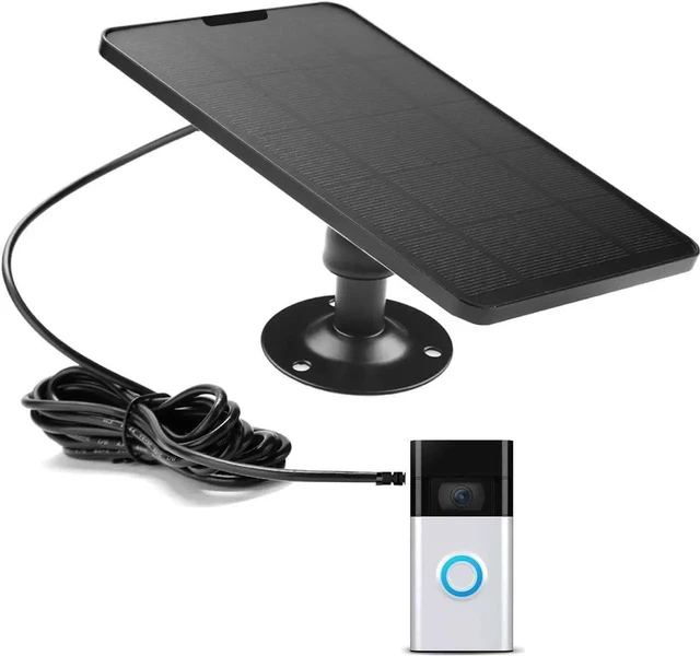 Main image of JAENFONG Solar Charger for Video Doorbell (2nd Generation - 2020 Release) Black