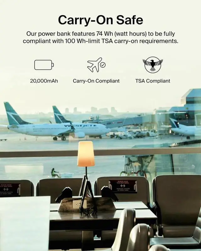 Alt view image 4 of 7 - JAENFONG Portable Charger Power Bank with Integrated Cable 20000 mAh 30W - Fast Charging USB C Power Delivery iPhone Charger - iPhone 16 Series iPad Pro Galaxy S25 Series & More - Blue
