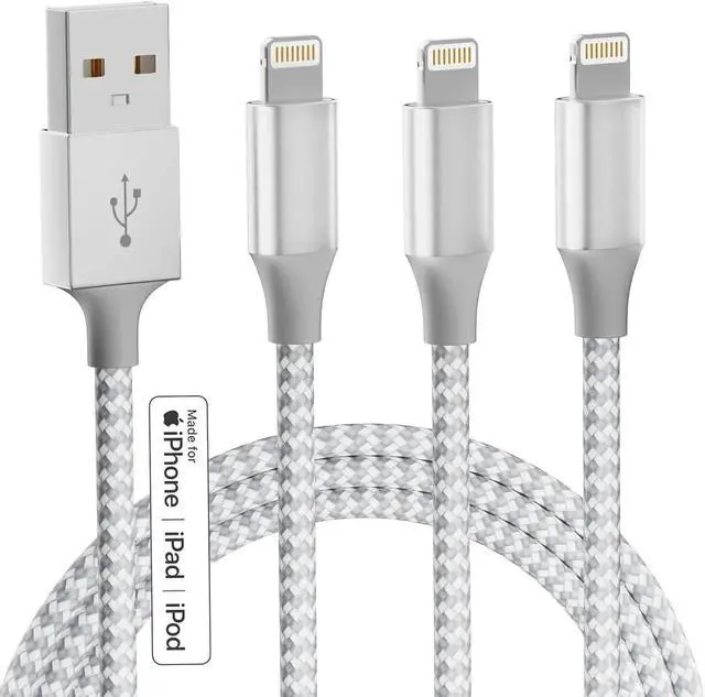 Main image of JAENFONG iPhone Charger 3pack 10FT MFi Certified Long Lightning Cable Fast Charging Nylon Braided USB Charging Cable High Speed Transfer Cord for iPhone 14 13/12/11 Pro Max/XS MAX/XR/XS/X/8/7/Plus/6S
