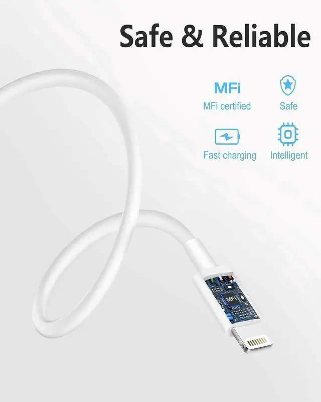 Alt view image 6 of 7 - JAENFONG Car Carplay Cable 2Pack Car Charger Cord USB A to Lightning Cable for iPhone 14/13/12/11/Pro Max/XS/XR/X/8/7/6 Plus/SE iPad 9/8/7/6/5 iPad mini 5/4/3/2 Air 3/2 Fast Charging Cord 3FT White