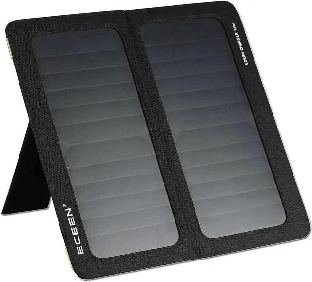 Main image of JAENFONG Solar Phone Charger for iPhone 13W Portable Solar Charger with Kickstand for iPhones Smartphones Tablets GPS Units Speakers Gopro Cameras and Other Devices Camping Gadgets Emergency Kit