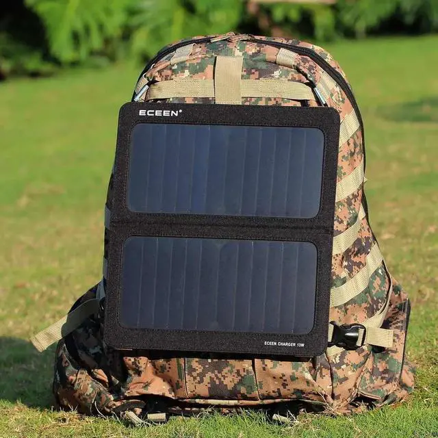 Alt view image 3 of 7 - JAENFONG Solar Phone Charger for iPhone 13W Portable Solar Charger with Kickstand for iPhones Smartphones Tablets GPS Units Speakers Gopro Cameras and Other Devices Camping Gadgets Emergency Kit