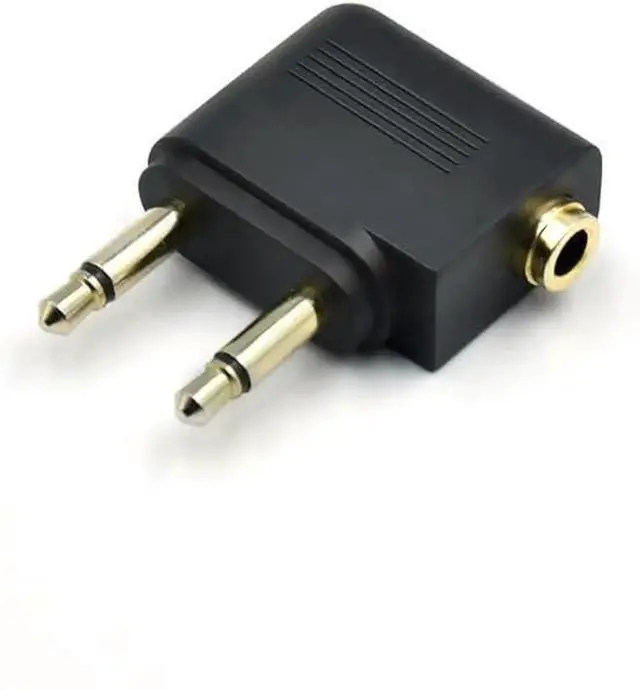 Alt view image 3 of 3 - JAENFONG 2-Pack Airplane Headphone Adapter Dual 3.5mm Male to 3.5mm Female Gold Plated Flight Audio Converter for Airline Entertainment Systems