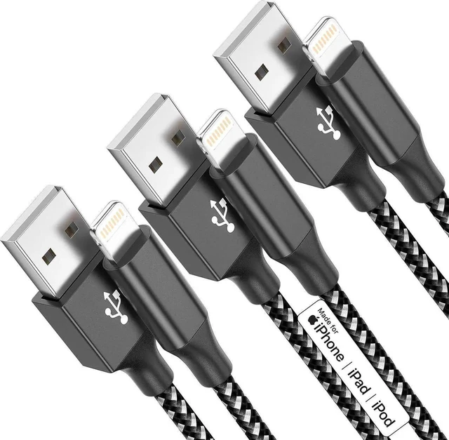 Main image of JAENFONG iPhone Charger MFi Certified 3pack 10FT Long Lightning Cable Fast Charging High Speed Data Sync USB Cable Compatible iPhone 14/13/12/11 Pro Max/XS MAX/XR/XS/X/8/7 Plus and More