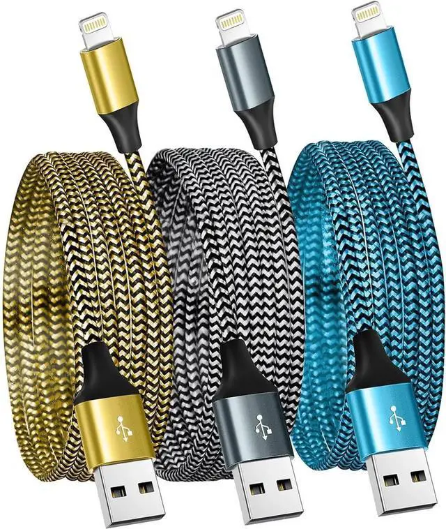 Main image of JAENFONG for iPhone Charger 3 Pack 6FT USB Lightning Cable MFi Certified Fast Charging Nylon Braided for iPhone Charger Cord Compatible with iPhone 14 Plus 14 pro max 13 12 11 XS X XR 8 Plus 7 6 SE 5s