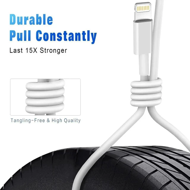 Alt view image 3 of 7 - JAENFONG iPhone Charger 3Pack 6FT MFi Certified USB A to Lightning Cable Fast Charging Cords Charger Compatible with iPhone 14 13 12 11 XS XR X Pro Max Mini 8 7 6S 6 Plus 5S SE iPad iPod Airpods