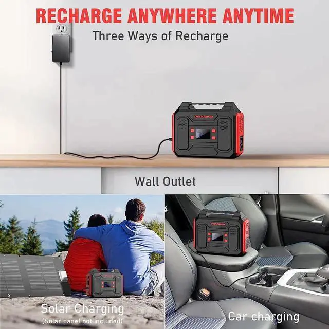 Alt view image 3 of 7 - JAENFONG Power Bank with AC Outlet 250Wh Solar Generator Power Bank 300W Portable Power Station 110V Small Portable Generator for Home Use Camping Emergency Hunting Outdoor