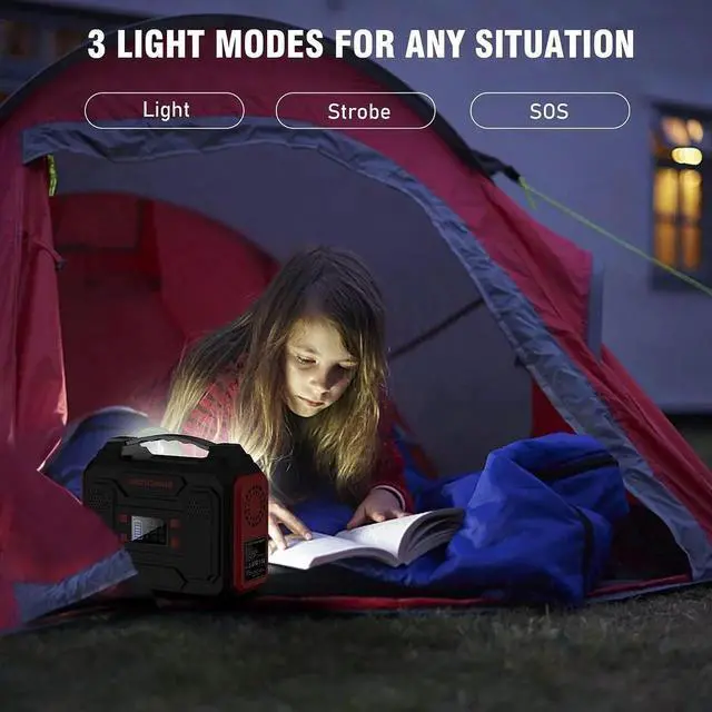 Alt view image 7 of 7 - JAENFONG Power Bank with AC Outlet 250Wh Solar Generator Power Bank 300W Portable Power Station 110V Small Portable Generator for Home Use Camping Emergency Hunting Outdoor