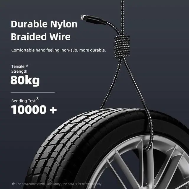 Alt view image 2 of 7 - JAENFONG iPhone Charger 3 Pack 10 FT iPhone Charger Fast Charging Cord MFi Certified Lightning Cable Nylon Braided Compatible with iPhone 14 13 12 11 Pro Max XR XS X 8 7 6 Plus SE iPad and More