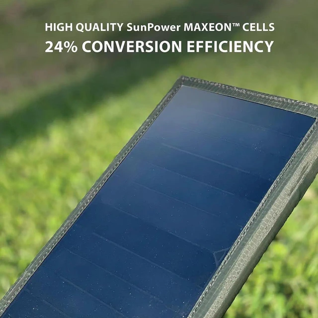 Alt view image 3 of 7 - JAENFONG NESTOUT Portable Solar Panel Dual USB-A Ports 28W Power Generation Charger for Phone Camping Durable Water-Resistant Ripstop Nylon Foldable Lightweight Adjustable Stands (4-Panel)
