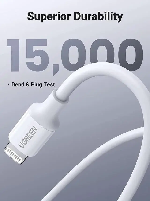 Alt view image 2 of 7 - JAENFONG USB C to Lightning Cable- 3FT MFi Certified PD Fast Charging Lightning Cord Compatible with iPhone 16/15/14/14 Pro/13/13 Pro/12/12 Pro/11 MacBook iPad