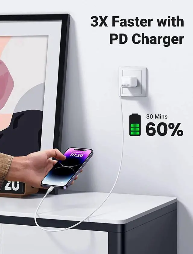 Alt view image 5 of 7 - JAENFONG USB C to Lightning Cable- 3FT MFi Certified PD Fast Charging Lightning Cord Compatible with iPhone 16/15/14/14 Pro/13/13 Pro/12/12 Pro/11 MacBook iPad