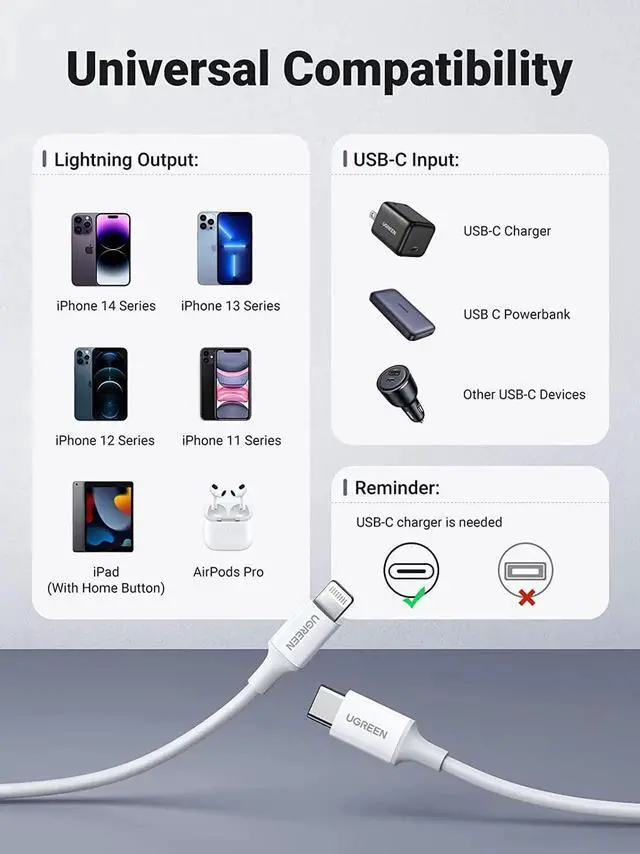 Alt view image 7 of 7 - JAENFONG USB C to Lightning Cable- 3FT MFi Certified PD Fast Charging Lightning Cord Compatible with iPhone 16/15/14/14 Pro/13/13 Pro/12/12 Pro/11 MacBook iPad