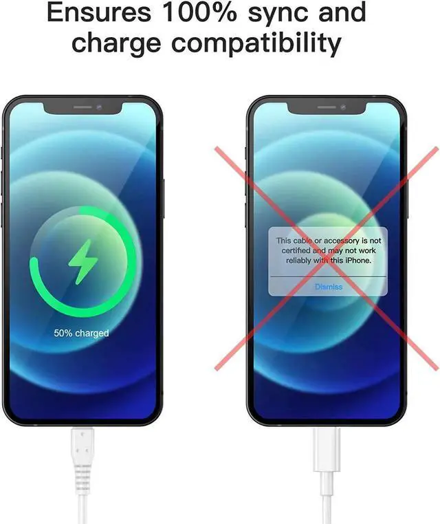 Alt view image 6 of 7 - JAENFONG iPhone Charger 3ft 5Pack Lightning Cable 3 Foot MFi Certified Charging Cord 3 feet Compatible with iPhone 11/Pro/Max/SE/X/XS Max/XR/8/8 Plus/iPad/iPod (White)