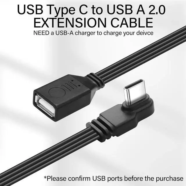 Alt view image 4 of 7 - JAENFONG 90 Degree USB C Male to USB A Female OTG Cable Right Angle Type C to USB Charge Cord Fast Charging and Data TransferFlat Flexible USB-C to USB-A 2.0 Cable for Phone Tablet Laptop 1Ft