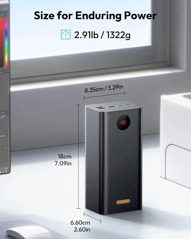 Alt view image 4 of 7 - JAENFONG 60 000mAh Large Power Bank High Capacity Portable Charger 22.5W USB C Fast Charging Long Lasting External Battery Pack with 4 Outputs & 3 Inputs for iPad iPhone Switch and More