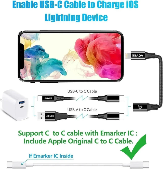 Alt view image 3 of 7 - JAENFONG 1 Pack 4 inch 30W USB-C Female to Lightning Cable Adapter Type-C to 8 Pin Male PD Fast Charging Converter Cord Connector for iPhone 14 13 12 11 Airpods iOS Device Carplay Black