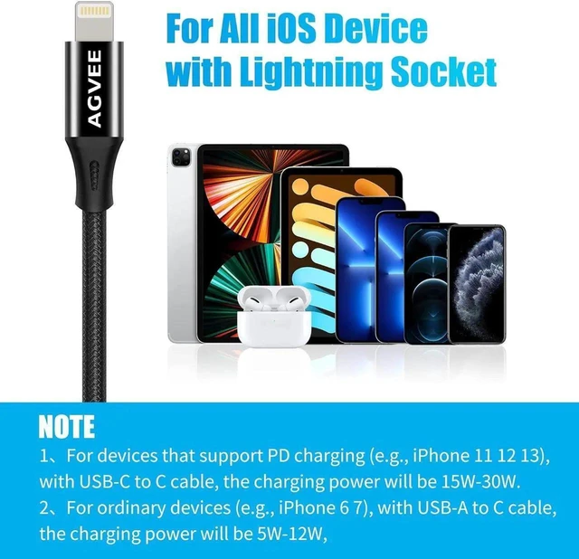 Alt view image 6 of 7 - JAENFONG 1 Pack 4 inch 30W USB-C Female to Lightning Cable Adapter Type-C to 8 Pin Male PD Fast Charging Converter Cord Connector for iPhone 14 13 12 11 Airpods iOS Device Carplay Black