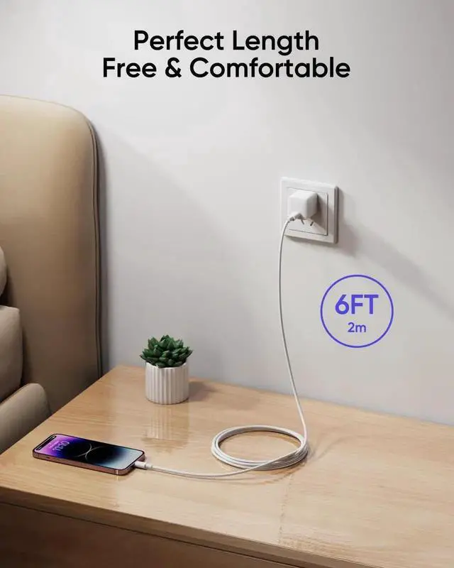 Alt view image 3 of 7 - JAENFONG iPhone Charger 5 Pack 6FT USB C to Lightning Cable MFi CertifiediPhone Charger Fast Charging iphone lightning cable iphone charger cord for iPhone 14/13/12/12 Pro Max/11/Xs Max/XR/X