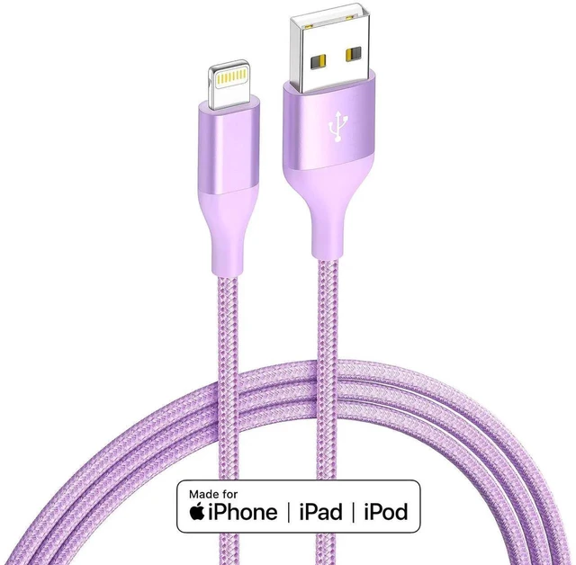 Alt view image 7 of 7 - JAENFONG iPhone Charger 6ft 4Pack Lightning Cable MFi Certified Colorful Kawaii Nylon Braided USB Fast Charging Cord for iPhones 14 13 12 11 Pro MAX Xs XR SE X 8 7 6 5 S Plus iPod iPad