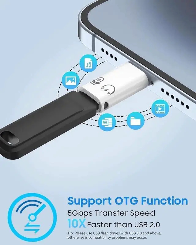 Alt view image 10 of 14 - USB C to Lightning Adapter Lightning Male to USB C Female Adapter Compatible with iPhone 14/13/12/11 Pro Max/iPad/iPod/AirPods Support Charging Data Transfer Headphones & OTG Function White