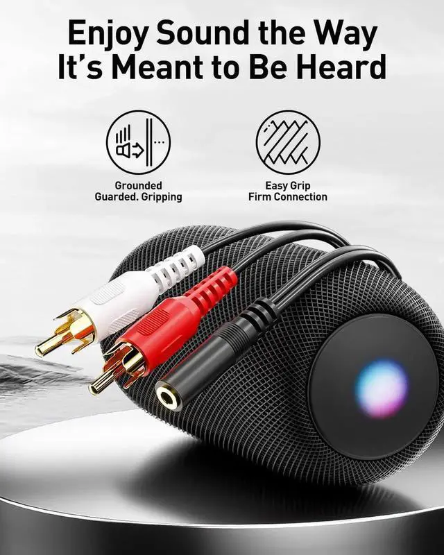 Alt view image 4 of 6 - JAENFONG 3.5mm Female to 2 RCA Splitter Male Stereo Audio Y Cable 2-Pack Gold Plated Adapter Compatible for TV Smartphones MP3 Tablets Speakers Home Theater (8 inch)