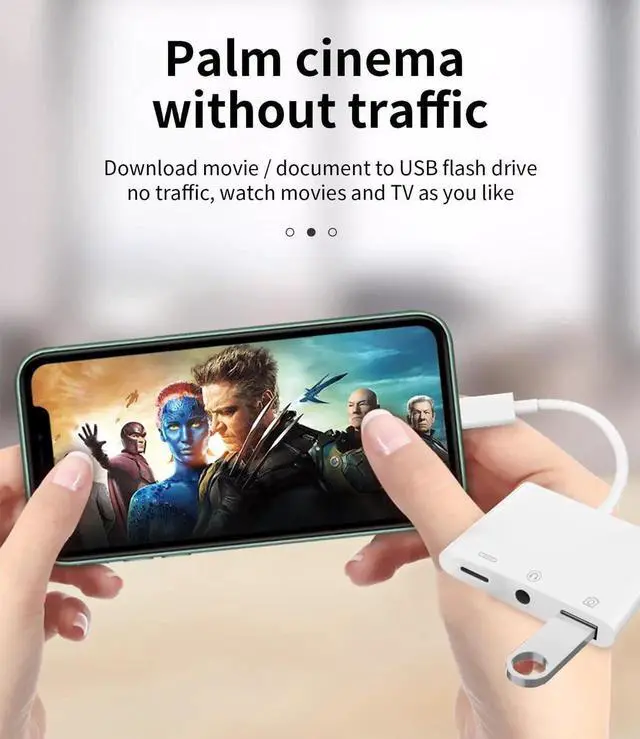 Alt view image 2 of 7 - Certified for iPhone Headphone Adapter 3.5mm AUX Audio Jack and Charger Extender Dongle Earphone Headset Converter Lightning Male to USB Female OTG Cable Camera Memory Connector Kit Splitter