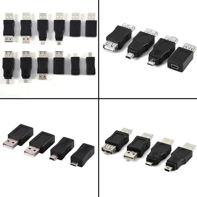 Alt view image 5 of 7 - JAENFONG OTG Adapter 2.0 USB Connector Types Converter 12Pcs Micro USB to USB Adapter Set Multiple Small USB Adapter Variety Black Phone Cable Converter for Data Transfer