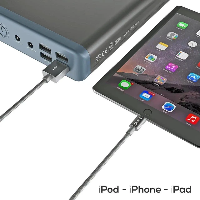 Alt view image 6 of 6 - JAENFONG MFI Certified Lightning to USB Cable - Premium Nylon Braided Cable 4 FT - Slate