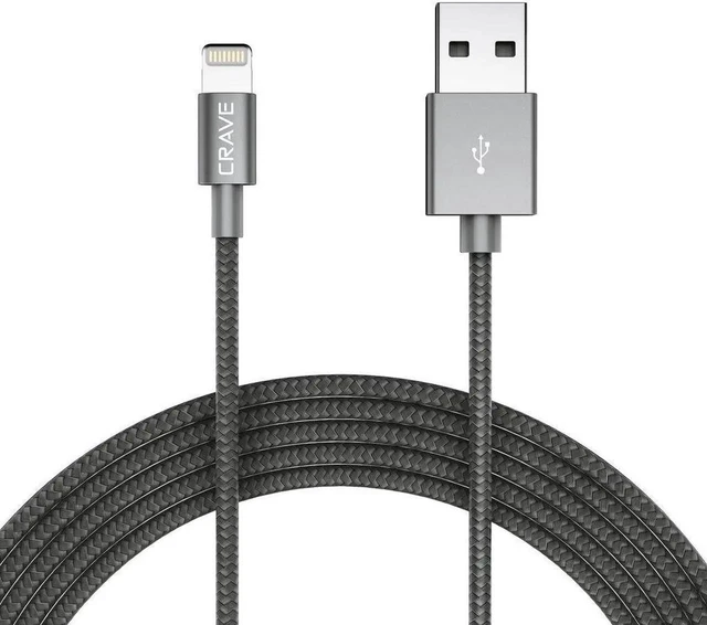 Main image of JAENFONG MFI Certified Lightning to USB Cable - Premium Nylon Braided Cable 4 FT - Slate